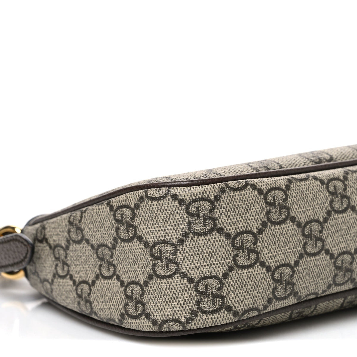 GG Supreme Monogram Textured Dollar Calfskin Small Ophidia Hobo Beige Ebony New Acero
