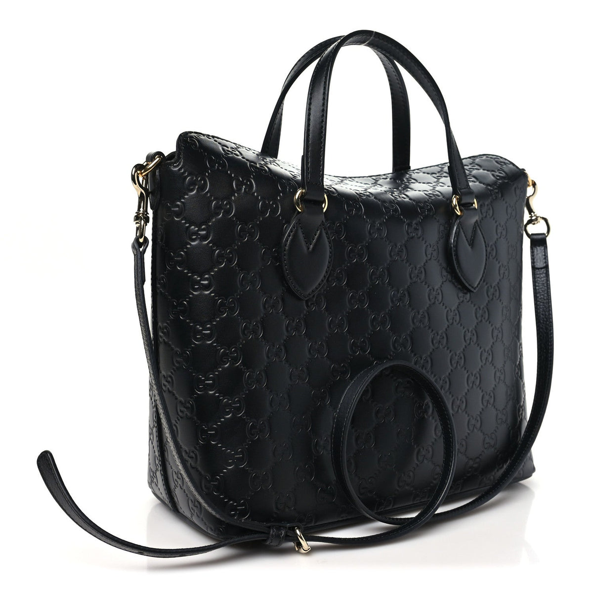 Guccissima Linea A Foldover Tote Black