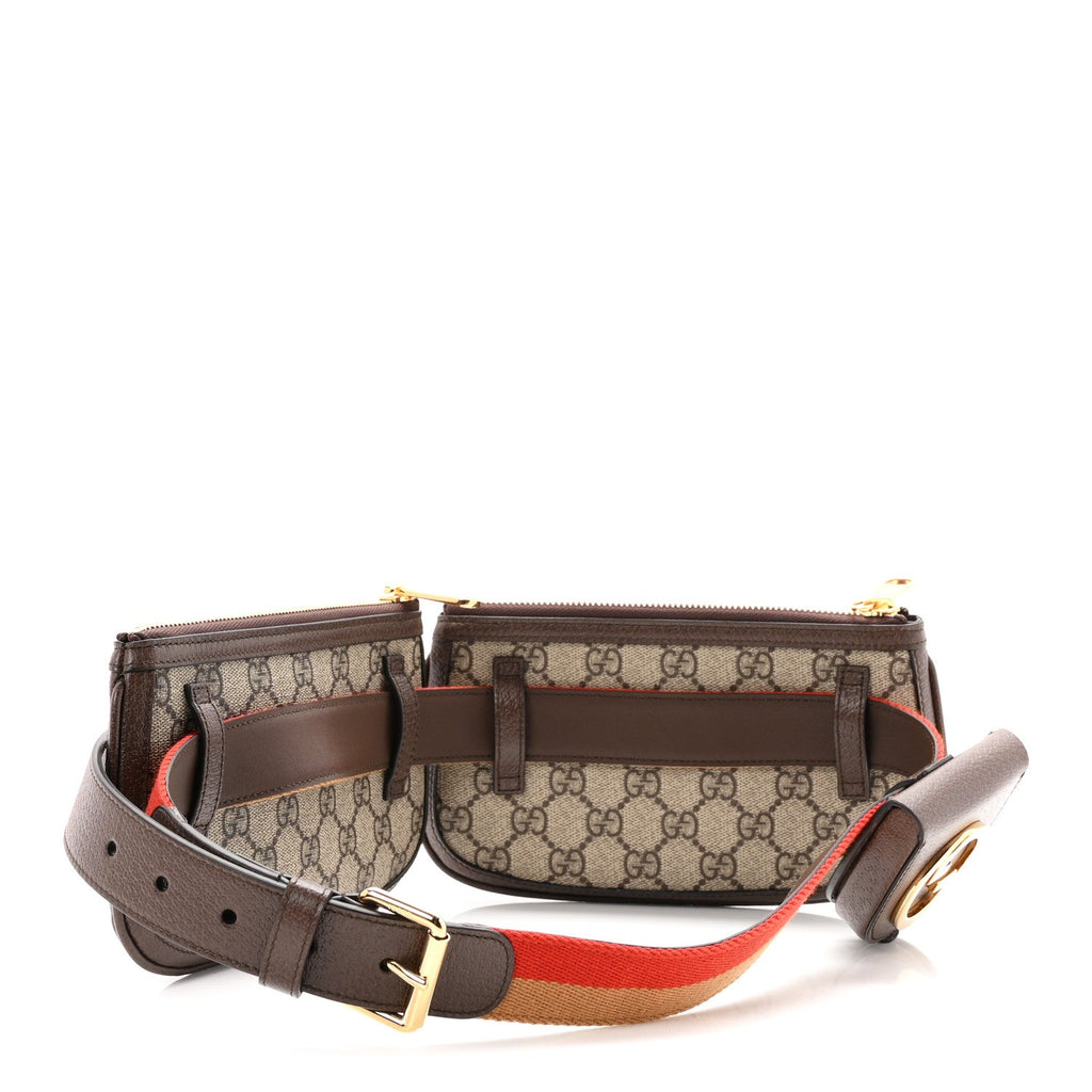 GG Supreme Monogram Textured Dollar Calfskin Mini Blondie Belt Bag Beige Ebony New Acero