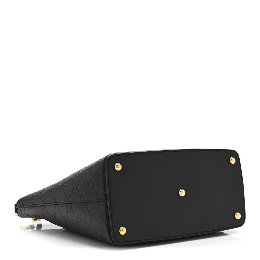 Guccissima Small Zippered Bucket Tote Black