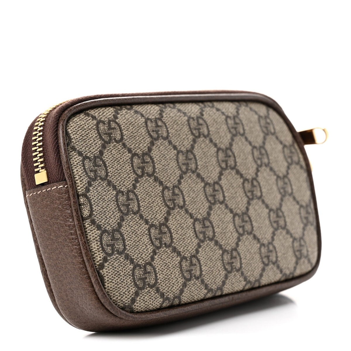GG Supreme Monogram Ophidia Phone Case Wristlet Brown