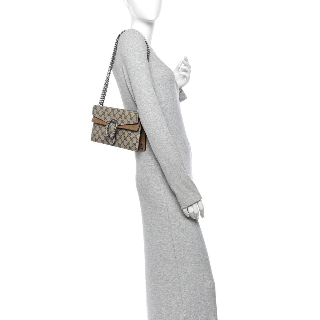 GG Supreme Monogram Small Dionysus Shoulder Bag Taupe