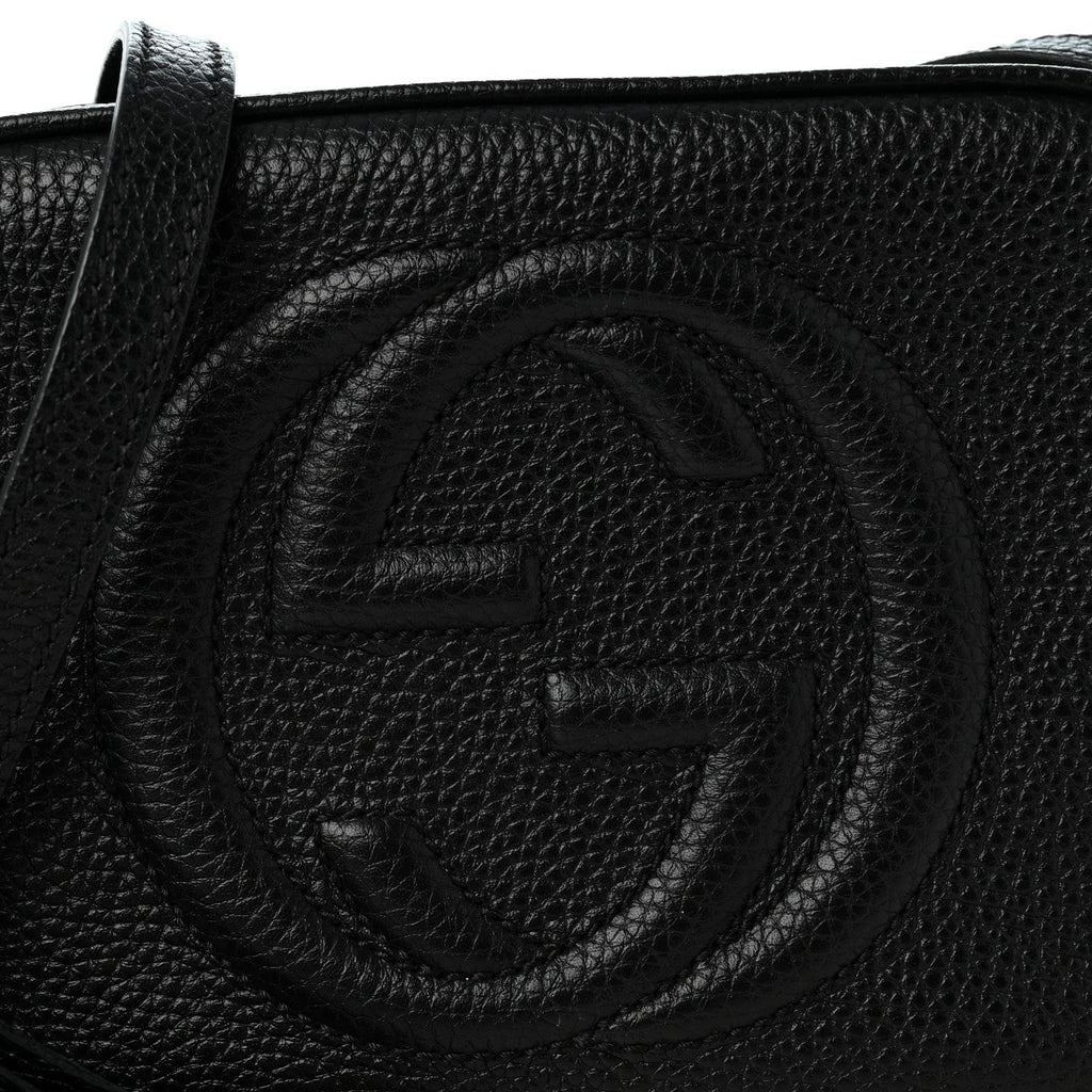 Pebbled Calfskin Small Soho Disco Bag Black