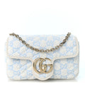 Sponge Boucle Matelasse Mini GG Marmont Shoulder Bag White Light Blue Grey