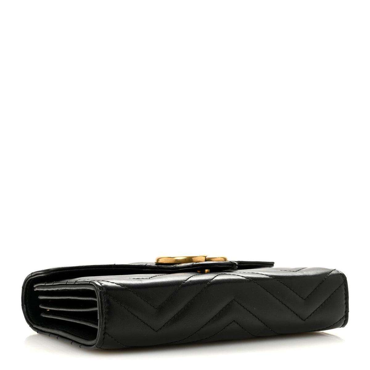 Calfskin Matelasse GG Marmont Chain Wallet Black