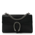 Pebbled Calfskin Small Dionysus Shoulder Bag Black