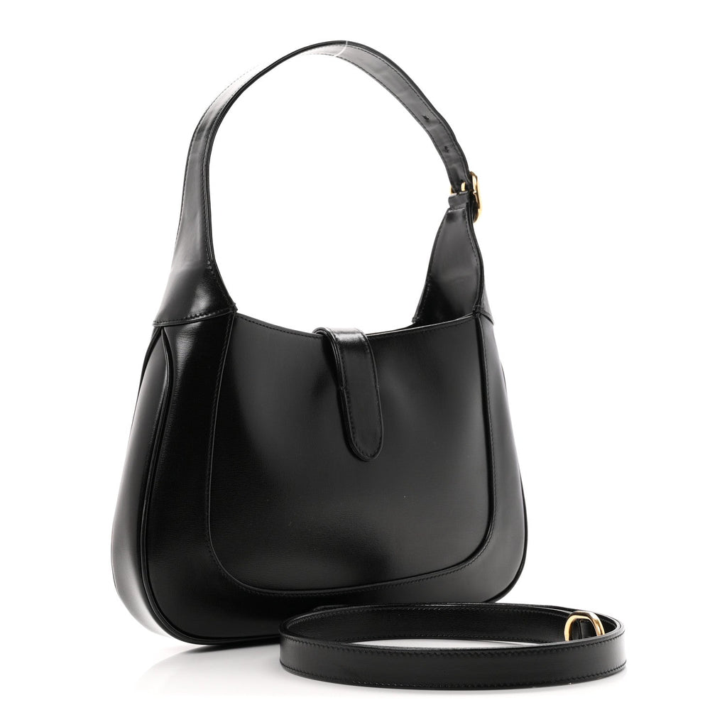 Boarded Dyana Lux Calfskin Small Jackie 1961 Hobo Black