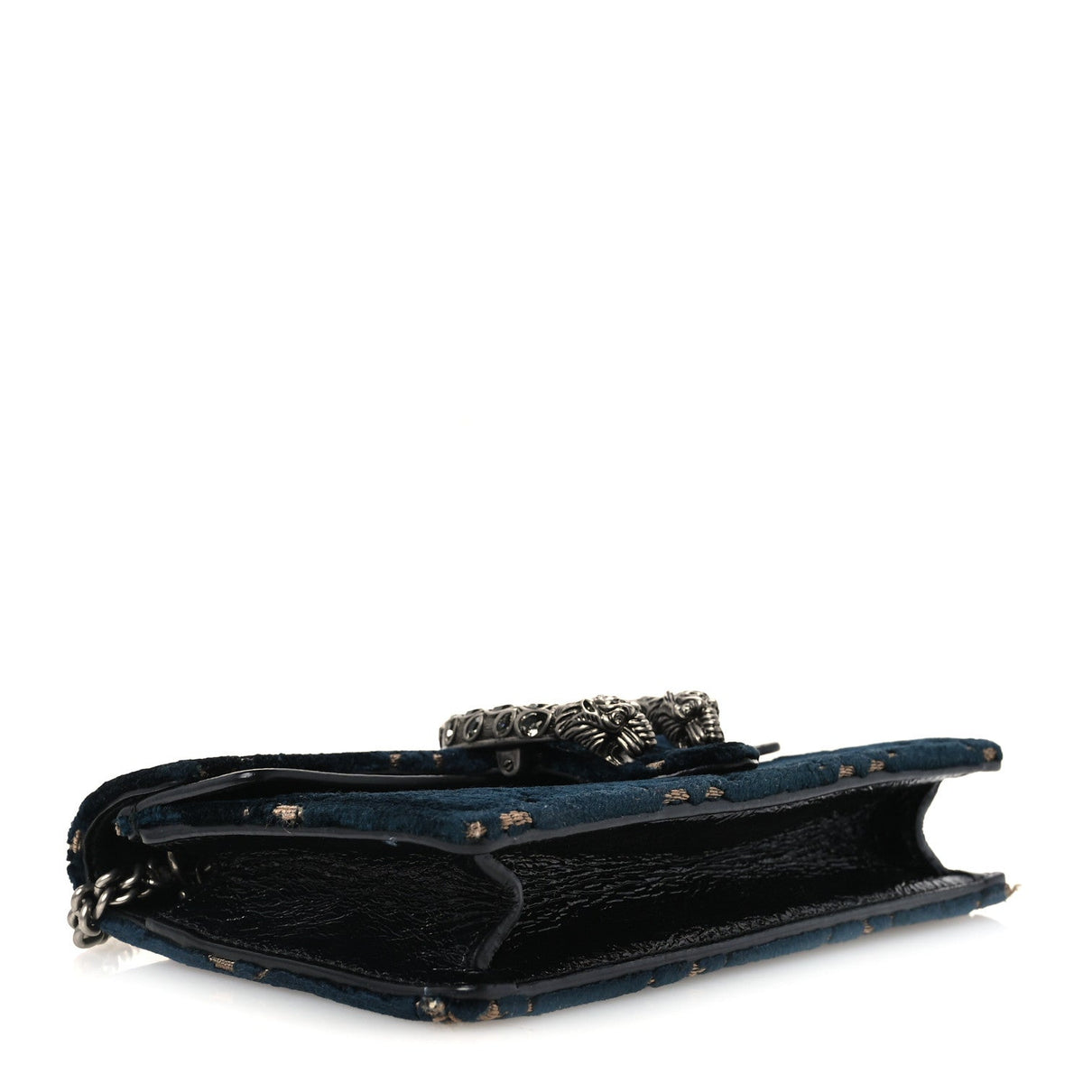 Velvet GG Monogram Super Mini Dionysus Shoulder Bag Blue Beige Black