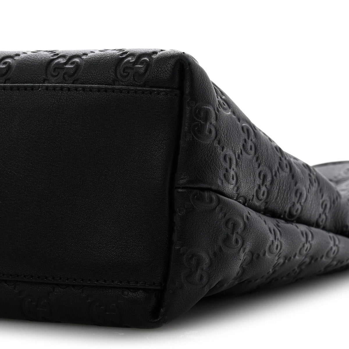Guccissima Medium Zippered Shopping Tote Black