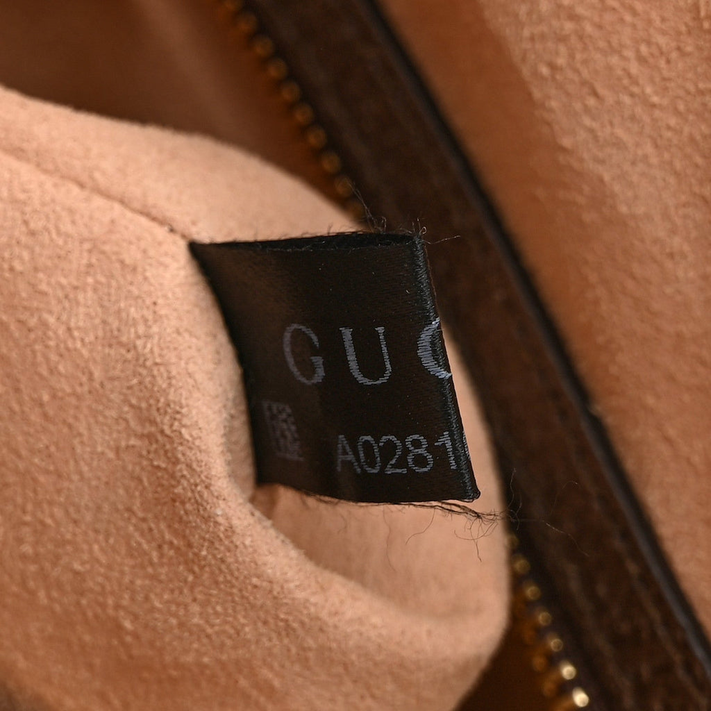 GG Supreme Monogram Web Medium Ophidia Top Handle Dome Bag Brown