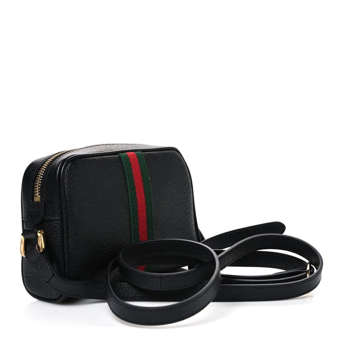 Calfskin Web Mini Ophidia Shoulder Bag Black
