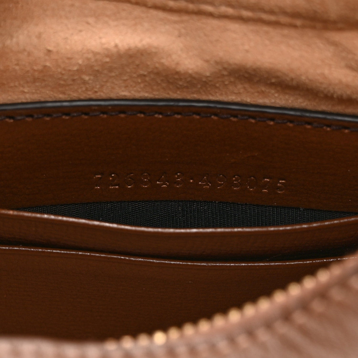 GG Supreme Monogram Azalea Calfskin Mini Retro Interlocking G Half Moon Bag Beige Ebony Brown Sugar