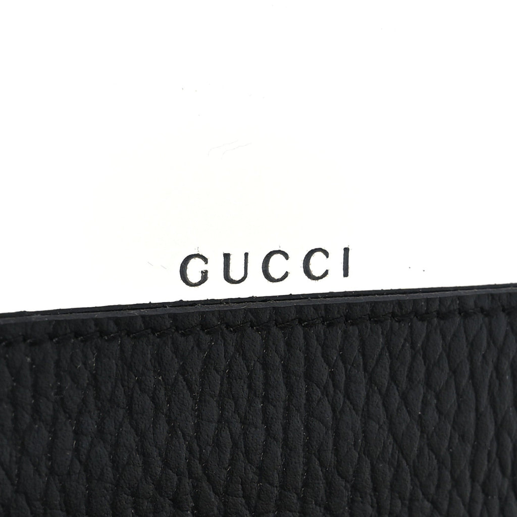 Dollar Calfskin Enamel Monochrome Mini GG Marmont Chain Wallet Black
