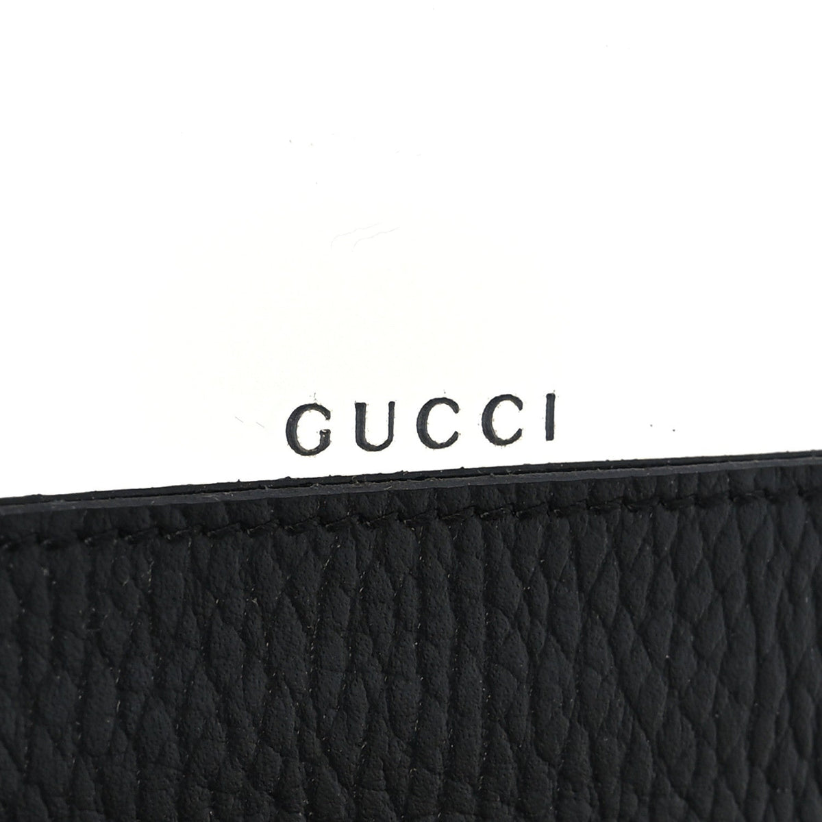 Dollar Calfskin Enamel Monochrome Mini GG Marmont Chain Wallet Black