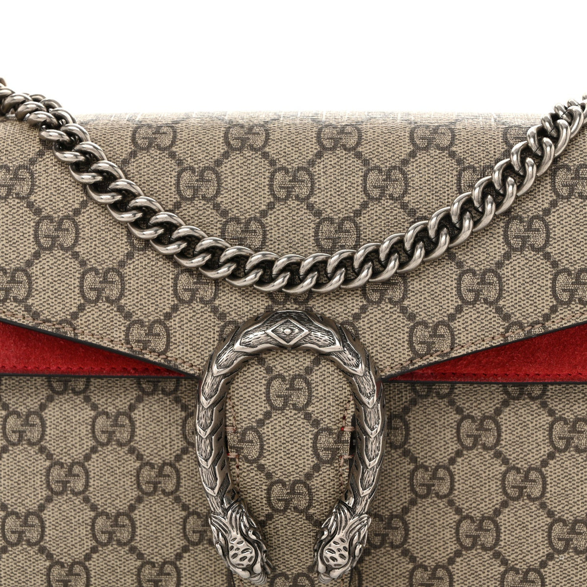 GG Supreme Monogram Small Dionysus Shoulder Bag Red