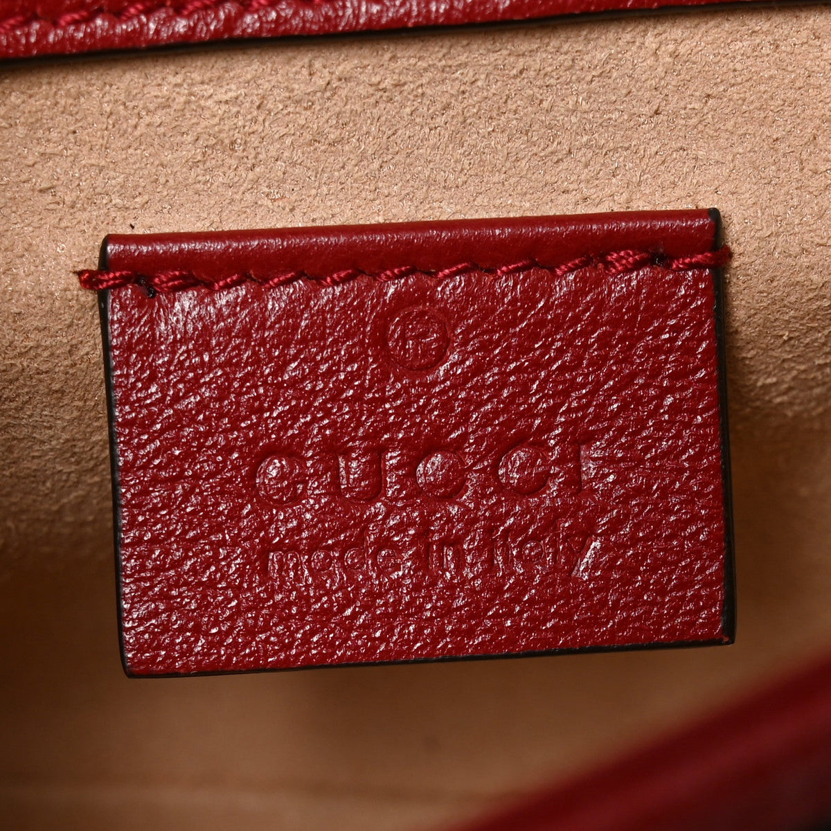 Vintage Effect Calfskin Matelasse Diagonal Super Mini Torchon GG Marmont Shoulder Bag Black Romantic Cherry