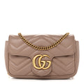 Calfskin Matelasse Super Mini GG Marmont Shoulder Bag Porcelain Rose