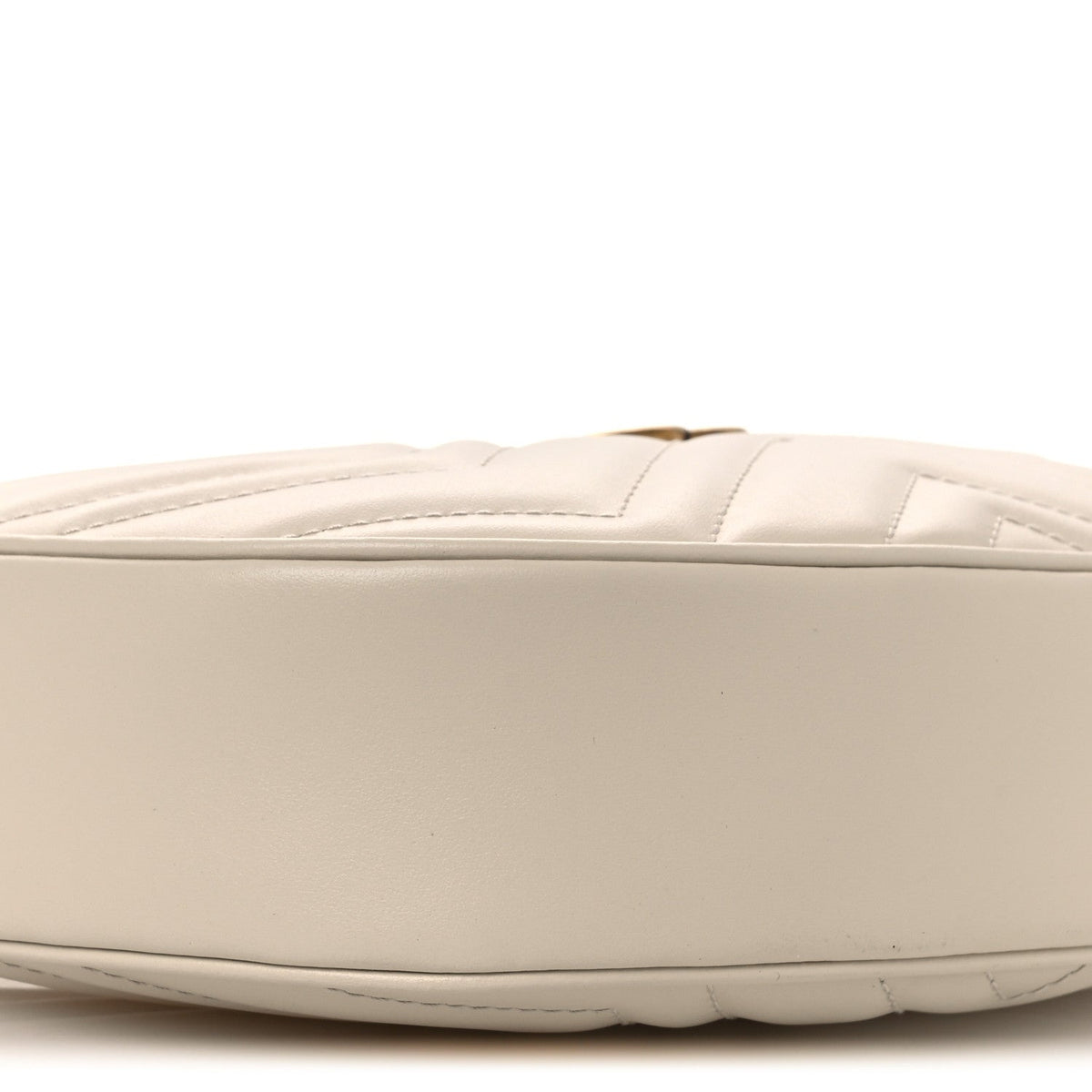 Calfskin Matelasse Chevron Mini GG Marmont Half Moon Hobo Mystic White