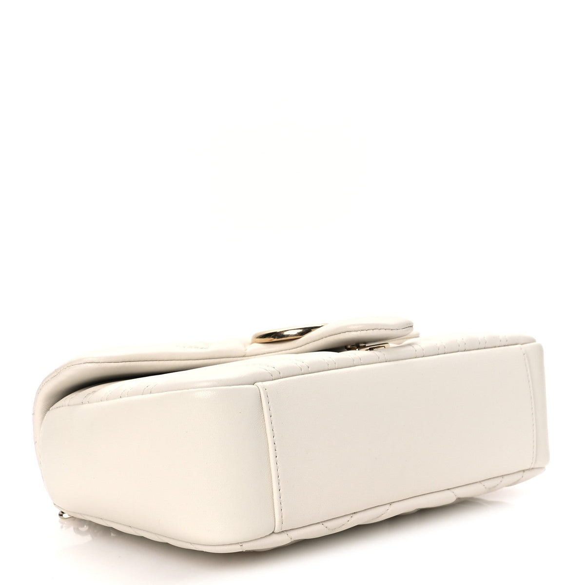 Lambskin Matelasse Medium GG Marmont Shoulder Bag White