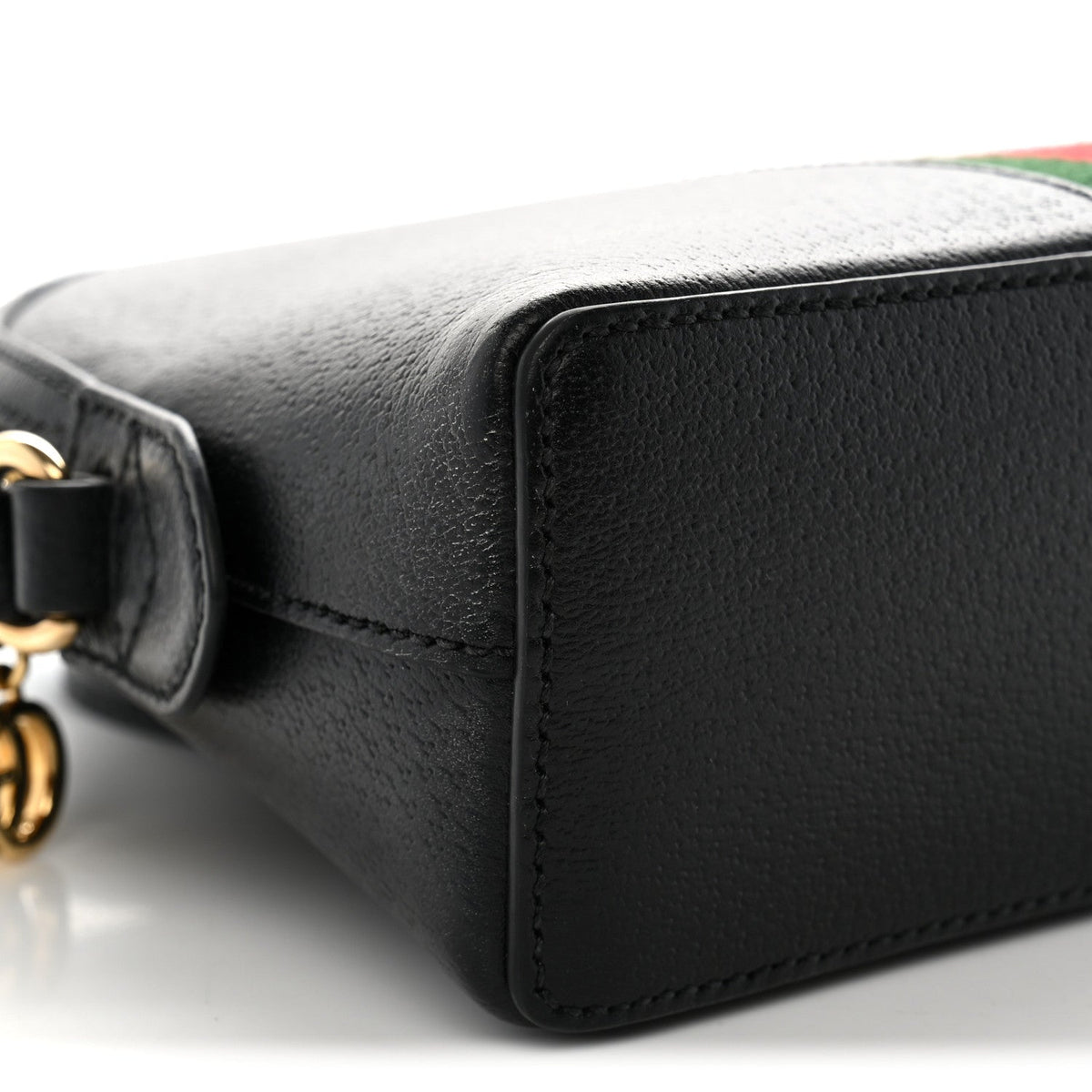 Calfskin GG Web Small Ophidia Dome Shoulder Bag Black