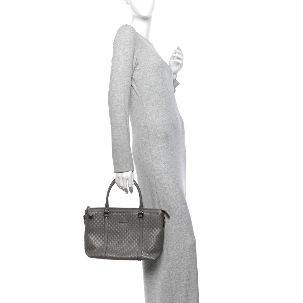 Soft Microguccissima Small Zippered Satchel Loess