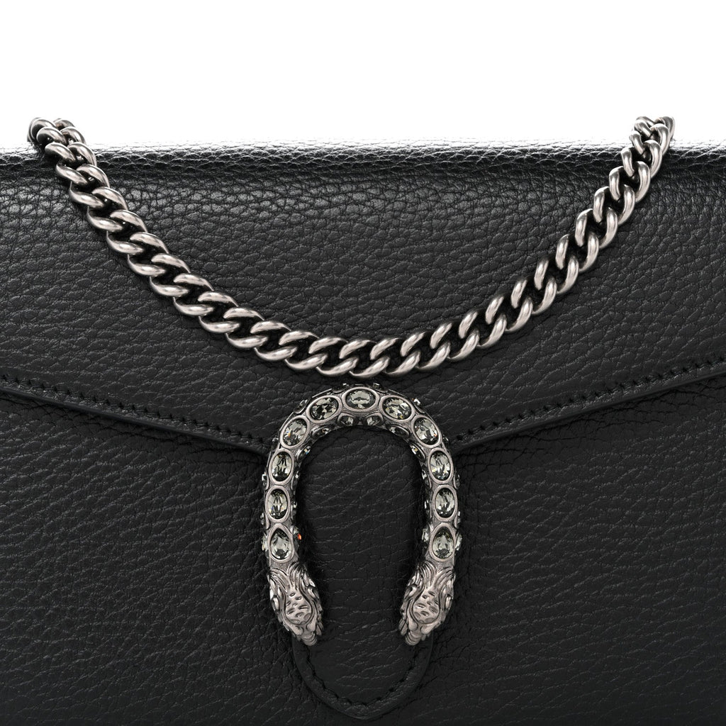 Calfskin Mini Dionysus Chain Wallet Black