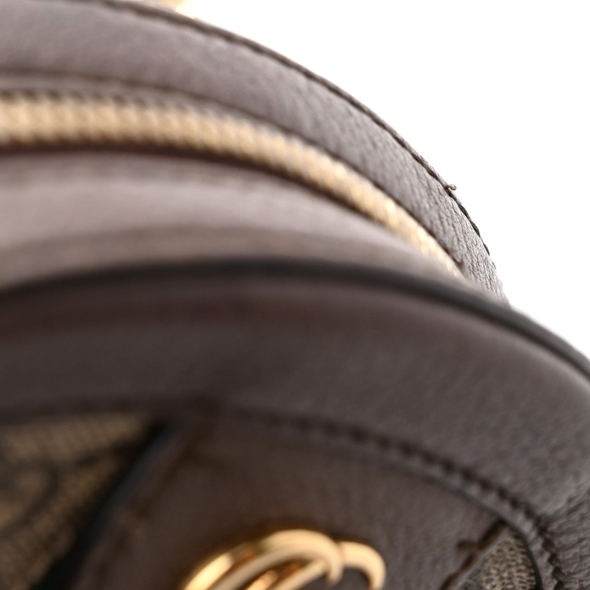 GG Supreme Monogram Web Mini Ophidia Round Shoulder Bag Brown