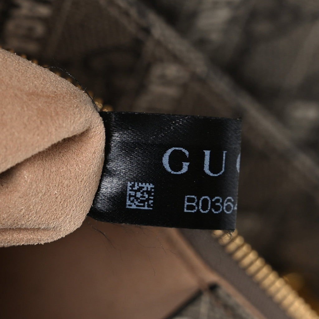 X BALENCIAGA GG Supreme Monogram Logo Print Horsebit 1955 Shoulder Bag Beige Ebony