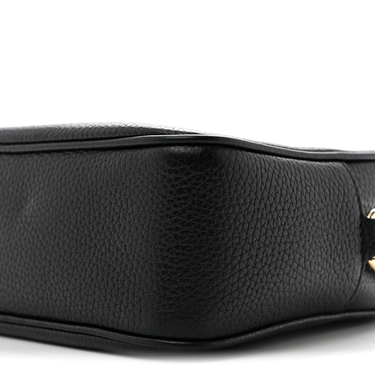 Pebbled Calfskin Small Soho Disco Bag Black