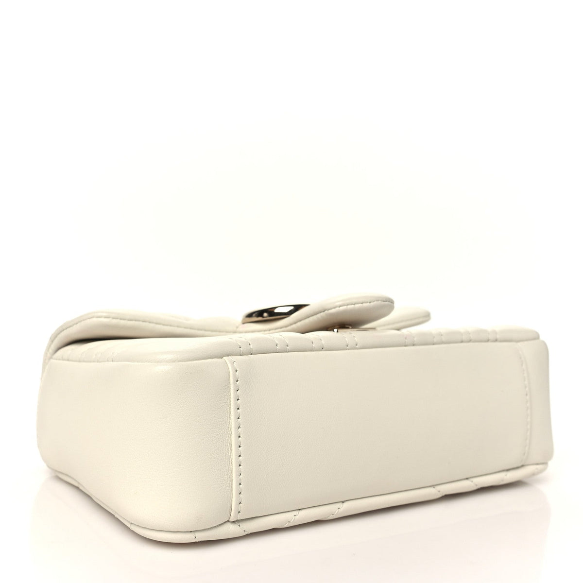 Lambskin Matelasse Small GG Marmont Shoulder Bag White