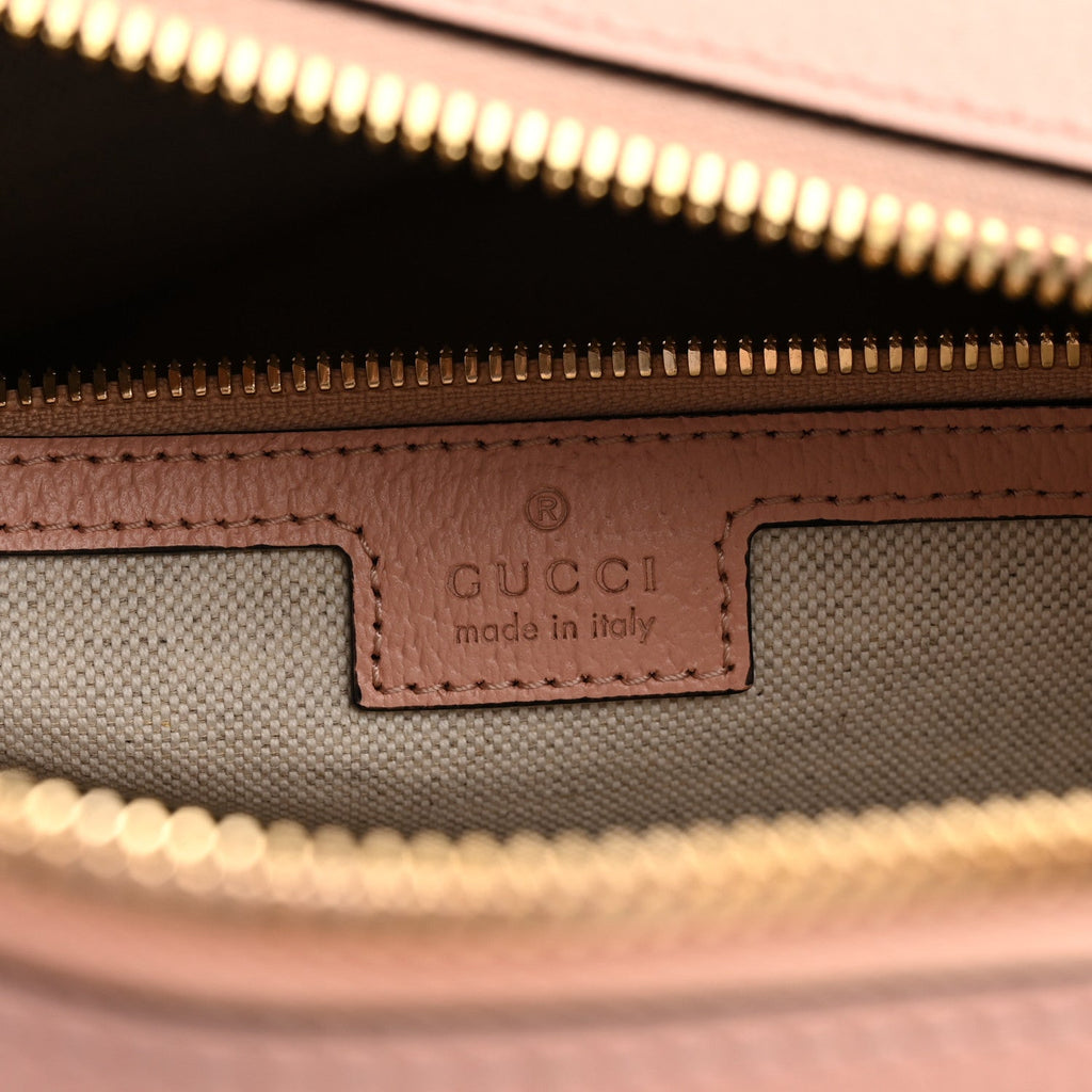 GG Supreme Monogram Textured Dollar Calfskin Web Medium Savoy Duffle Bag Rose Pink
