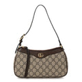 GG Supreme Monogram Textured Dollar Calfskin Small Ophidia Hobo Beige Ebony New Acero