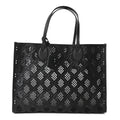 Calfskin GG Monogram Diamond Cut Medium Ophidia Tote Bag Black