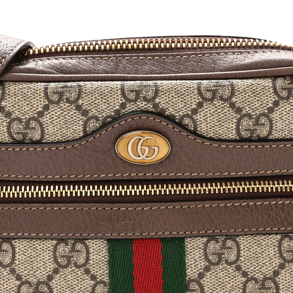 GG Supreme Monogram Web Mini Ophidia Shoulder Bag Brown