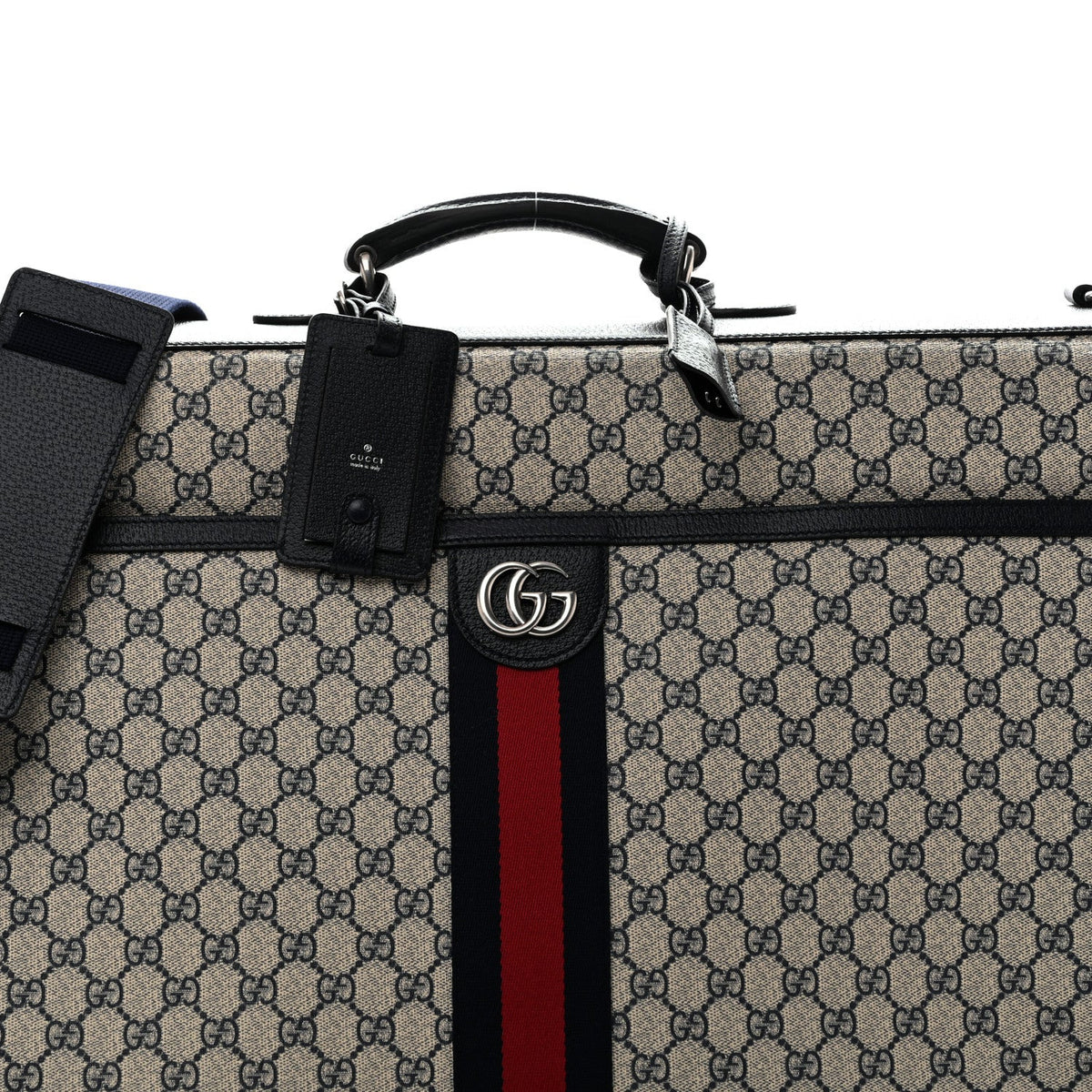 GG Supreme Monogram Web Savoy Garment Bag Beige Blue