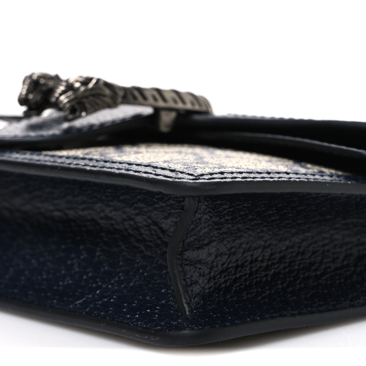 GG Supreme Monogram Textured Dollar Calfskin Super Mini Dionysus Shoulder Bag Beige Blue