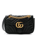 Calfskin Matelasse Mini GG Marmont Shoulder Bag Black