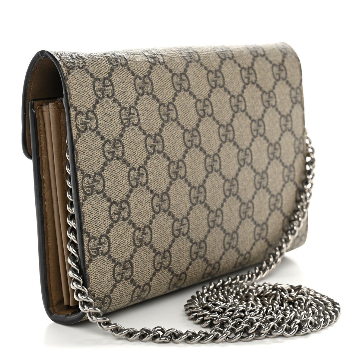 GG Supreme Monogram Mini Dionysus Chain Wallet Beige Taupe