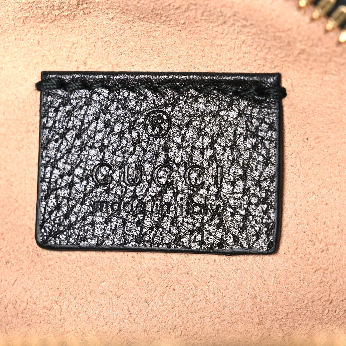 Grained Calfskin Web Mini Ophidia Round Shoulder Bag Black