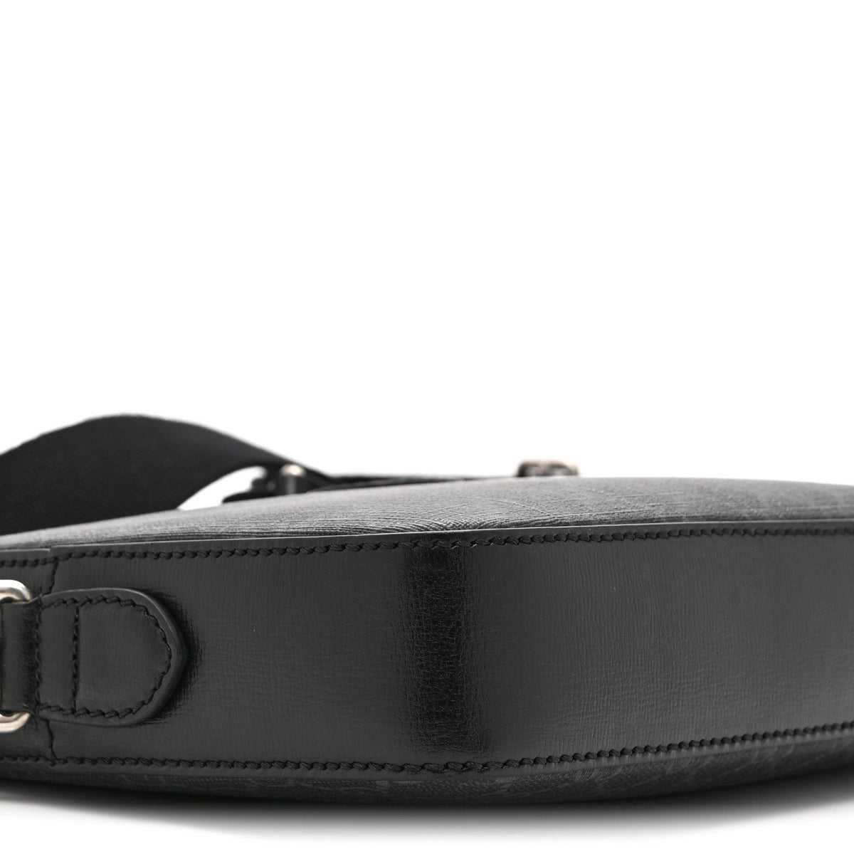 GG Supreme Monogram Azalea Calfskin Retro Interlocking G Wristlet Shoulder Bag Black