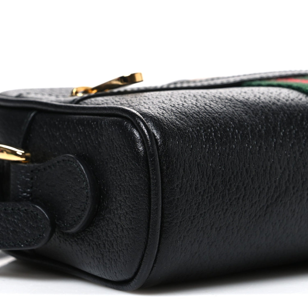 Calfskin Web Mini Ophidia Shoulder Bag Black