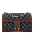 New Denim GG Monogram Dollar Calfskin Enamel Small Dionysus Shoulder Bag Blue Tea Cuir Epilog Electric Blue