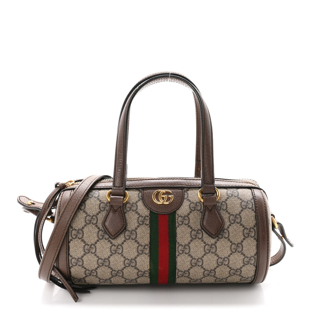 GG Supreme Monogram Web Small Ophidia Boston Bag Beige New Acero