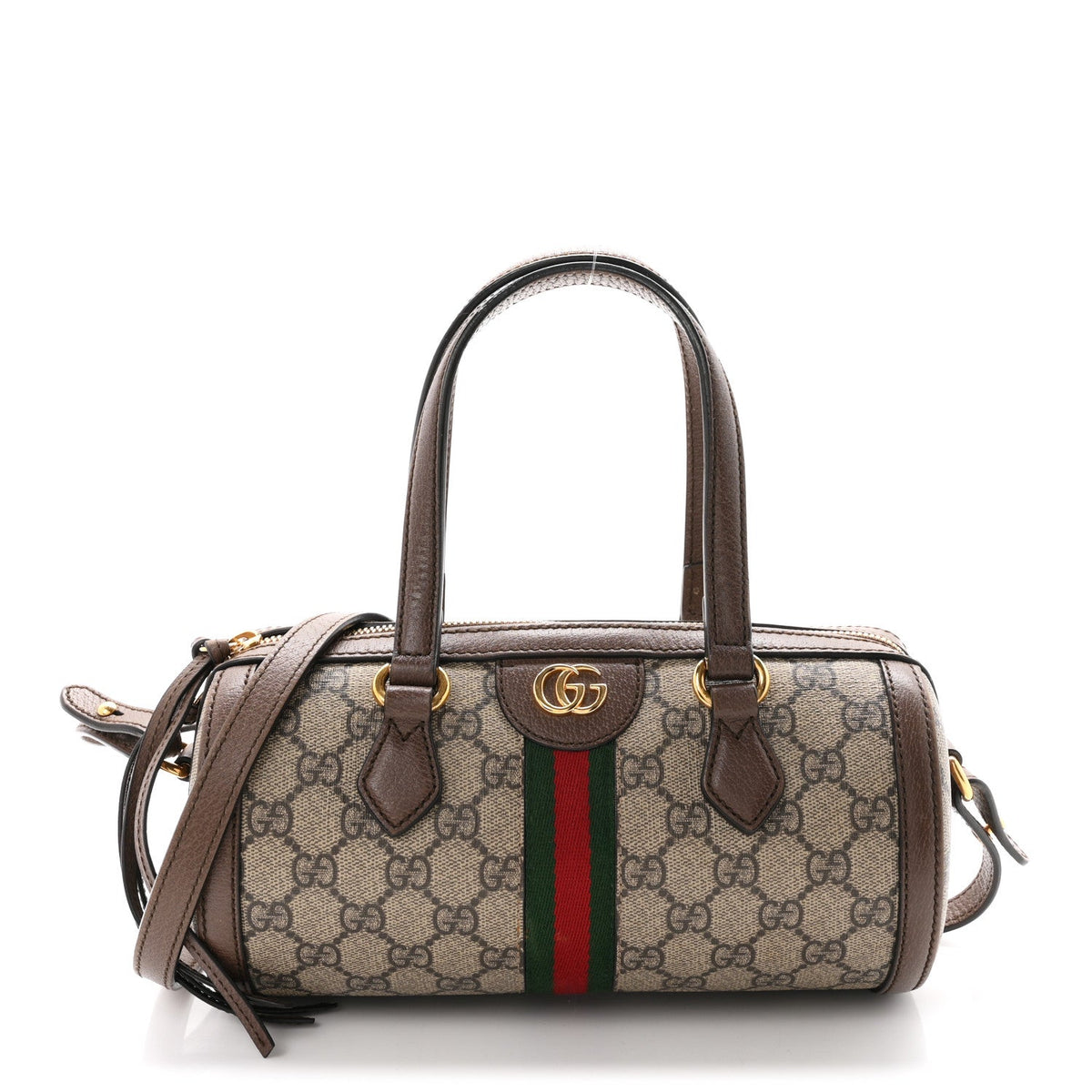GG Supreme Monogram Web Small Ophidia Boston Bag Beige New Acero