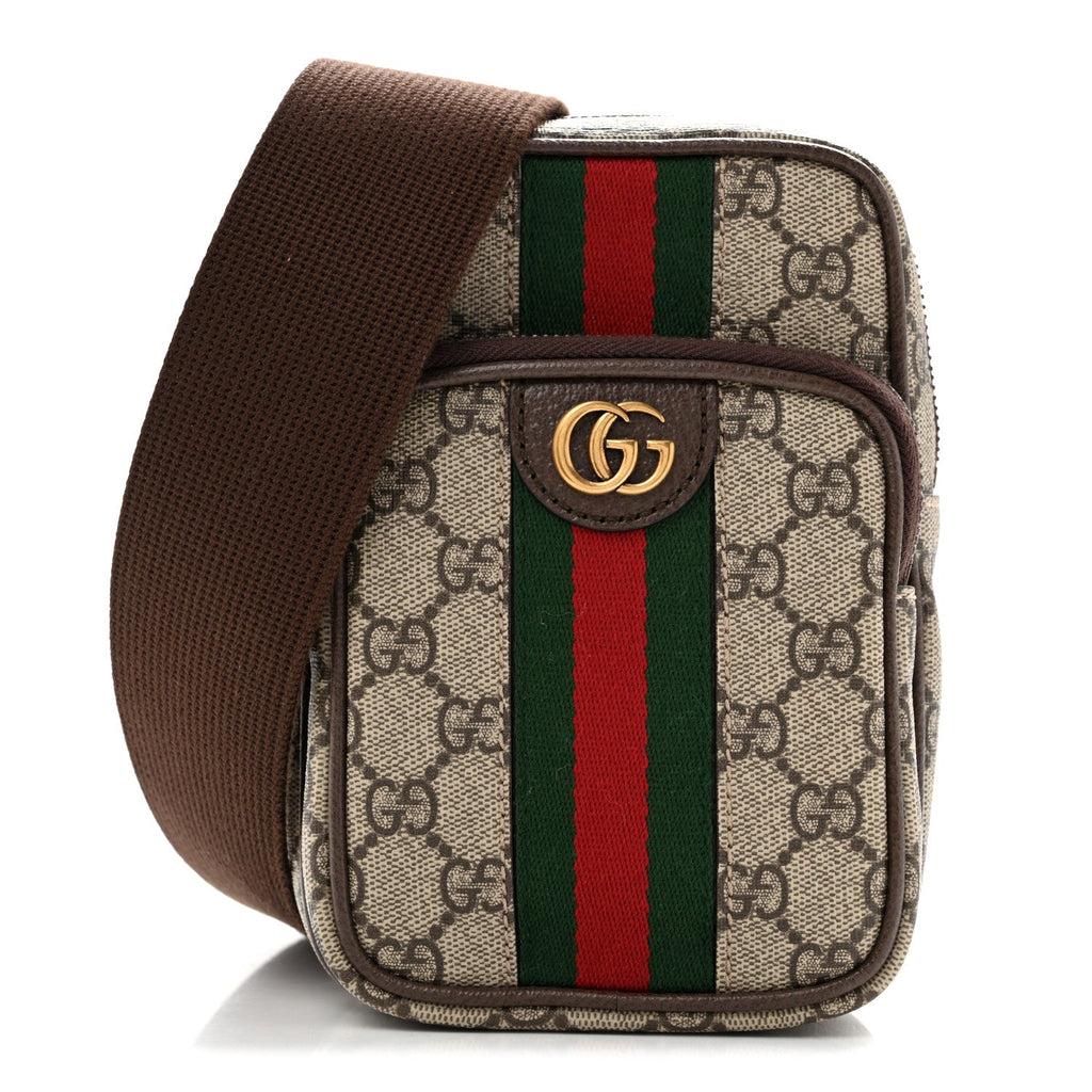 GG Supreme Monogram Web Mini Ophidia Messenger Brown
