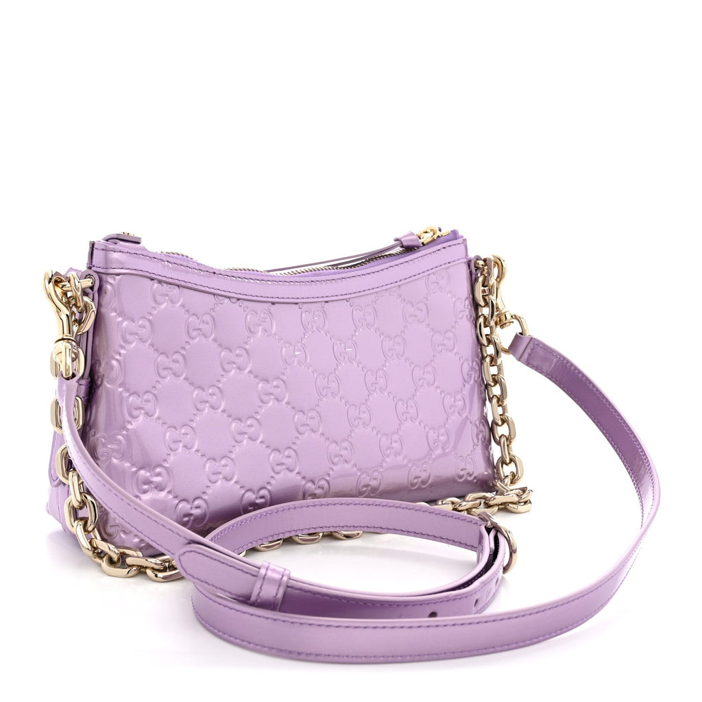 Shine Guccissima Emblem Small Shoulder Bag Lilac Haz