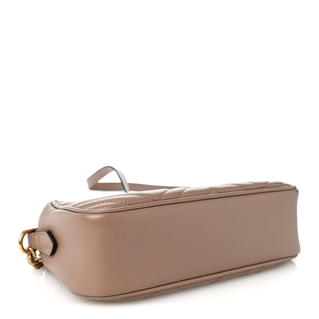 Calfskin Matelasse Small GG Marmont Chain Shoulder Bag Porcelain Rose
