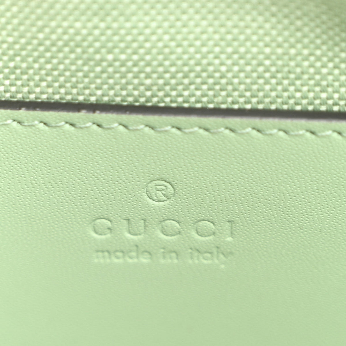 Denim GG Monogram Calfskin Mini Ophidia Top Handle Bag Pale Green