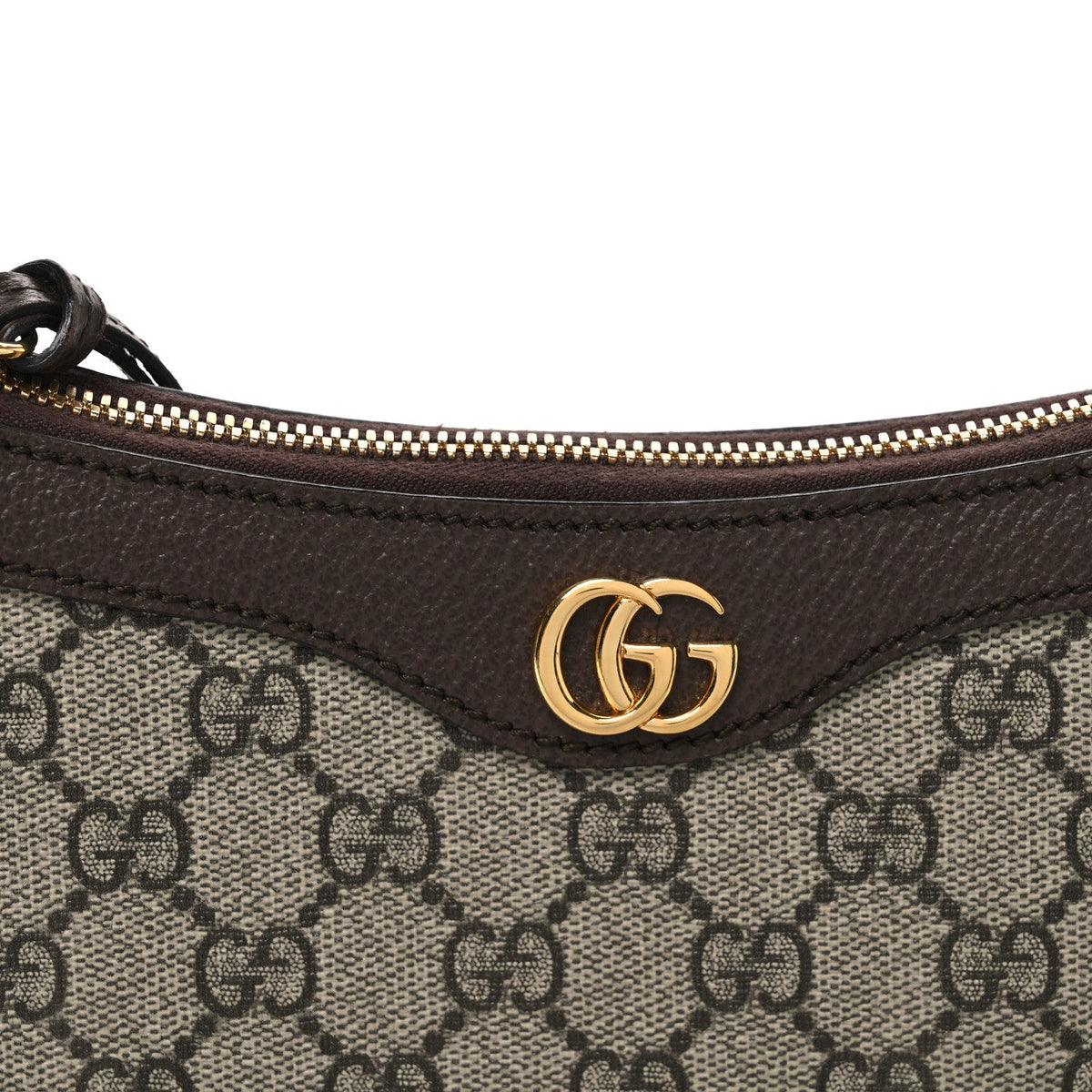 GG Supreme Monogram Textured Dollar Calfskin Small Ophidia Hobo Beige Ebony New Acero