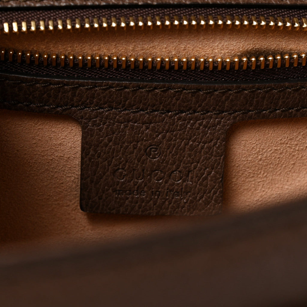 GG Supreme Monogram Web Small Ophidia Flap Messenger Bag Brown